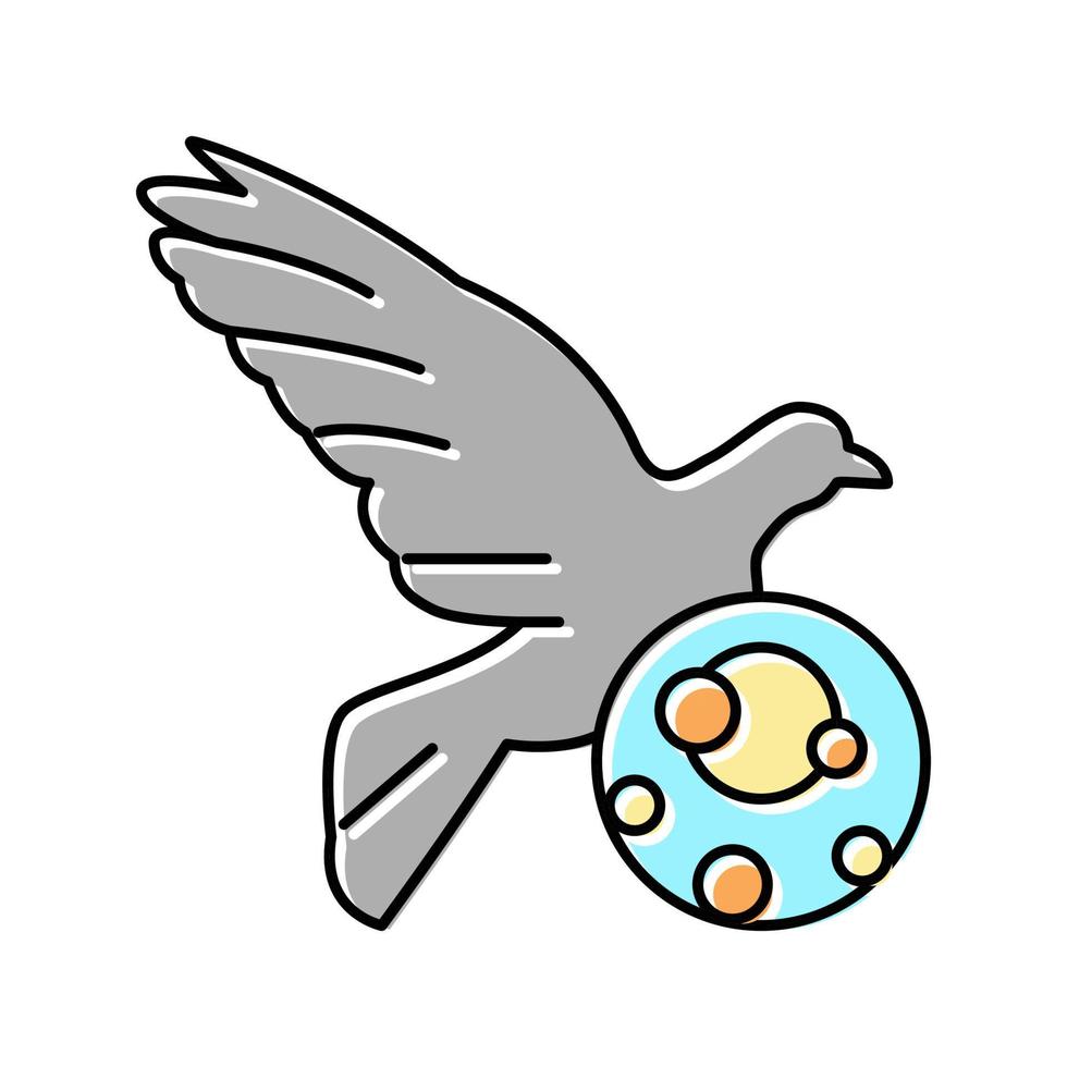 illustrazione vettoriale dell'icona del colore dell'uccello della psittacosi