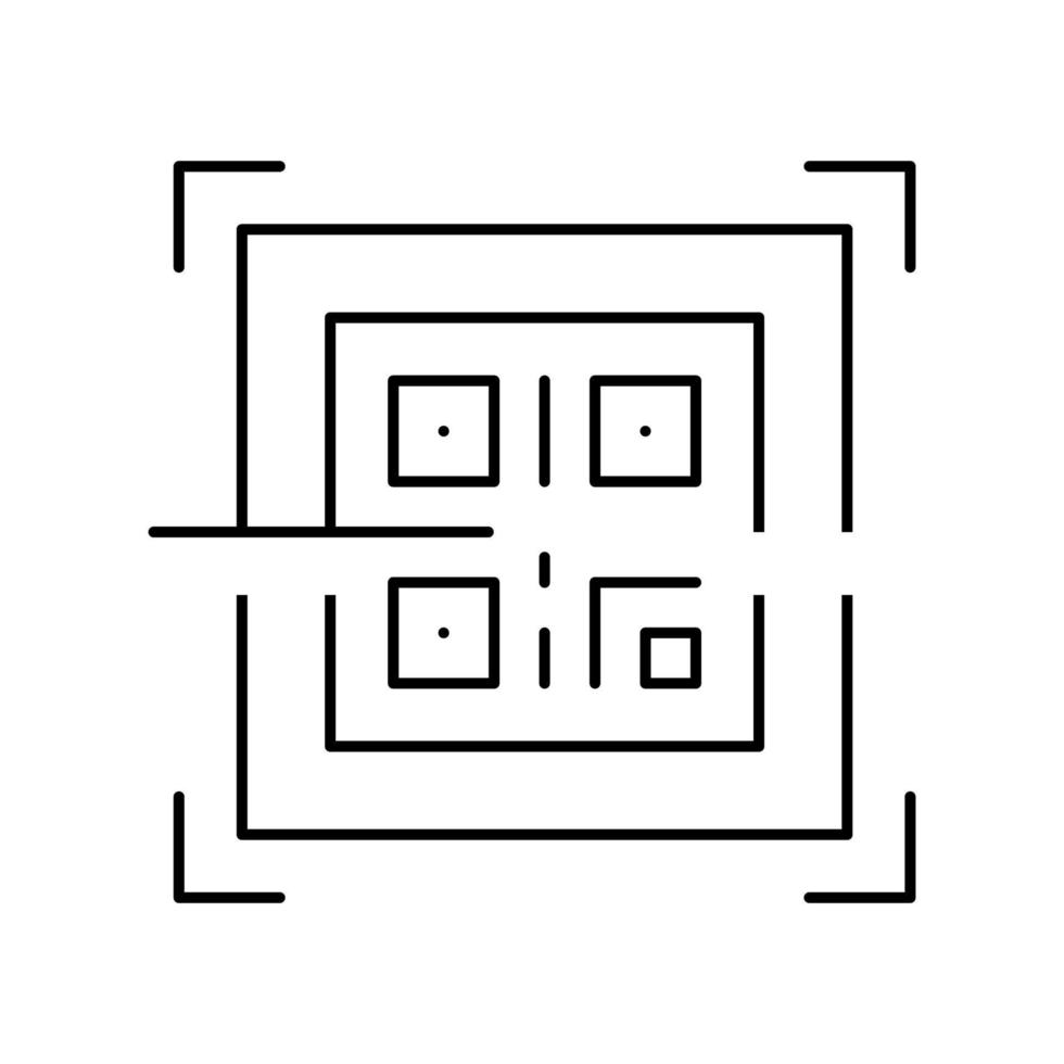 illustrazione isolata del vettore dell'icona della linea di codice QR di scansione
