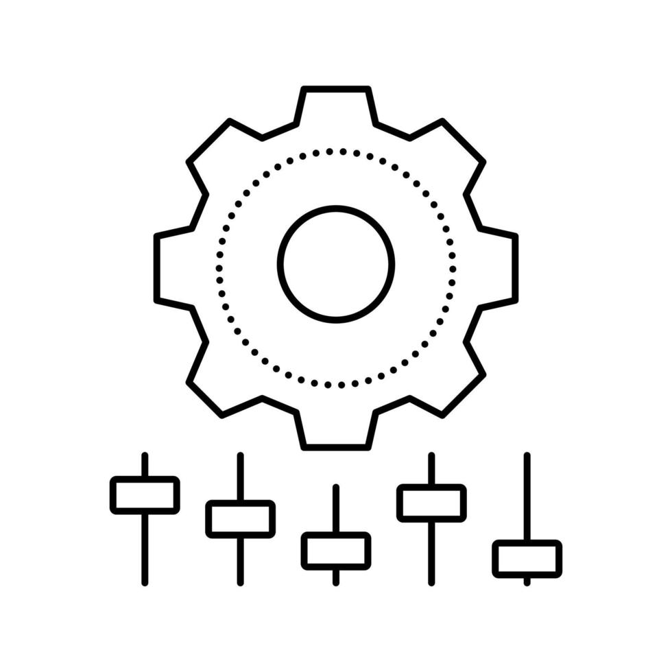 impostazione dell'icona della linea dell'ingranaggio illustrazione vettoriale
