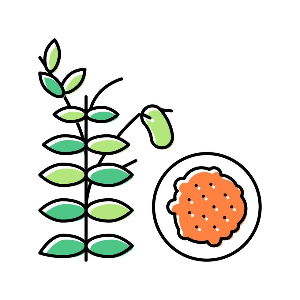 illustrazione vettoriale dell'icona del colore della semola di lenticchie