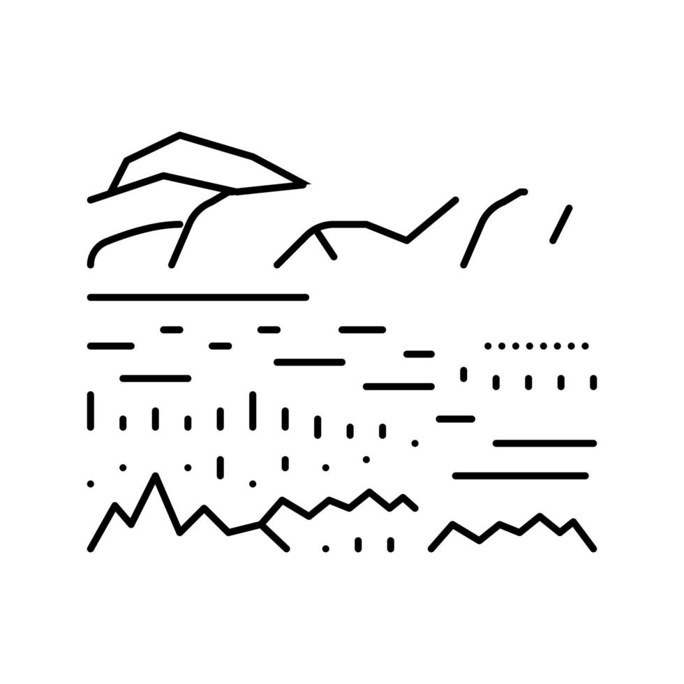 illustrazione vettoriale dell'icona della linea di riserva di ngorongoro