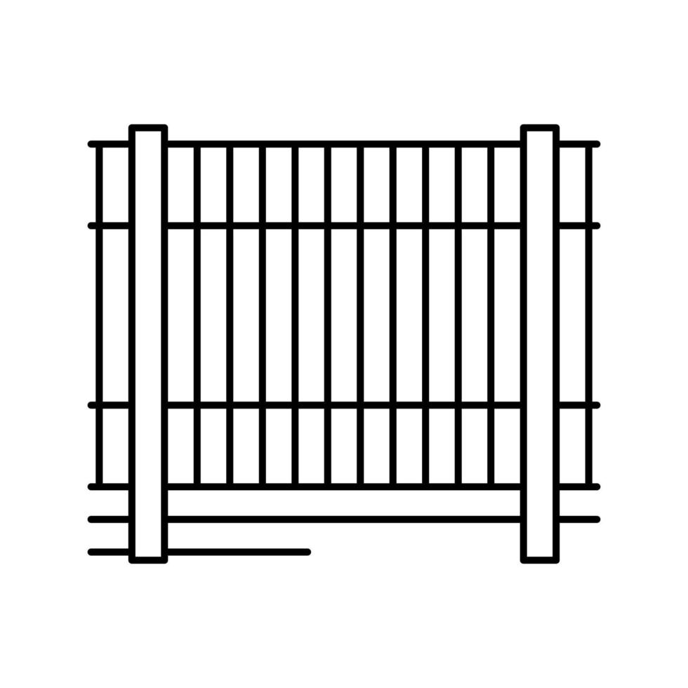 illustrazione vettoriale dell'icona della linea di recinzione metallica