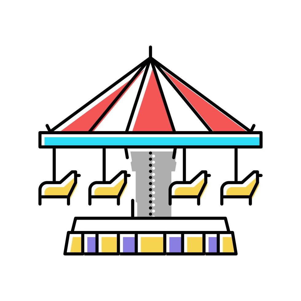illustrazione vettoriale dell'icona del colore del parco divertimenti del carosello