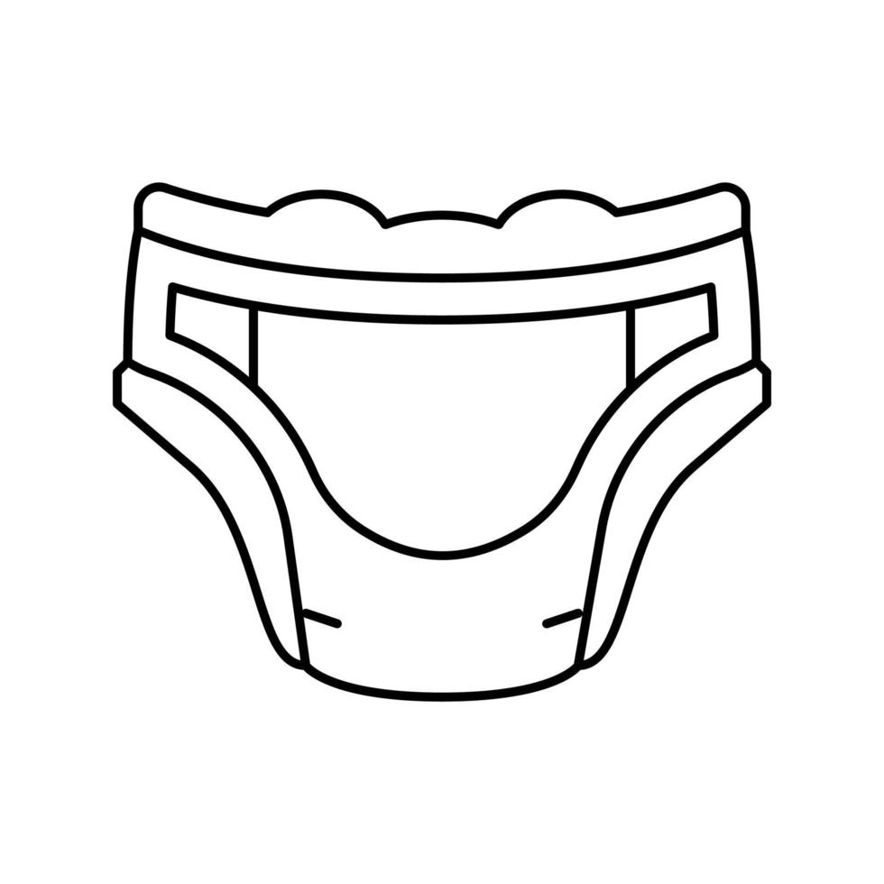 illustrazione vettoriale dell'icona della linea del bambino del pannolino