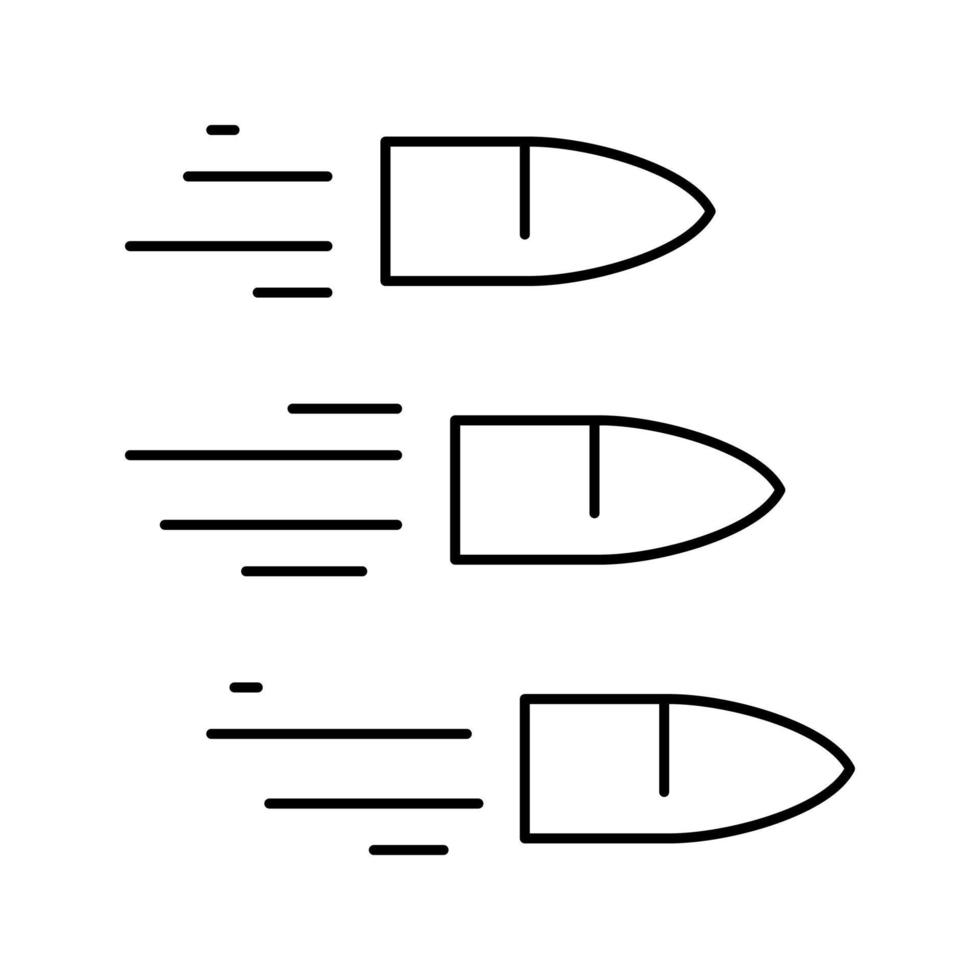illustrazione vettoriale dell'icona della linea di proiettili volanti