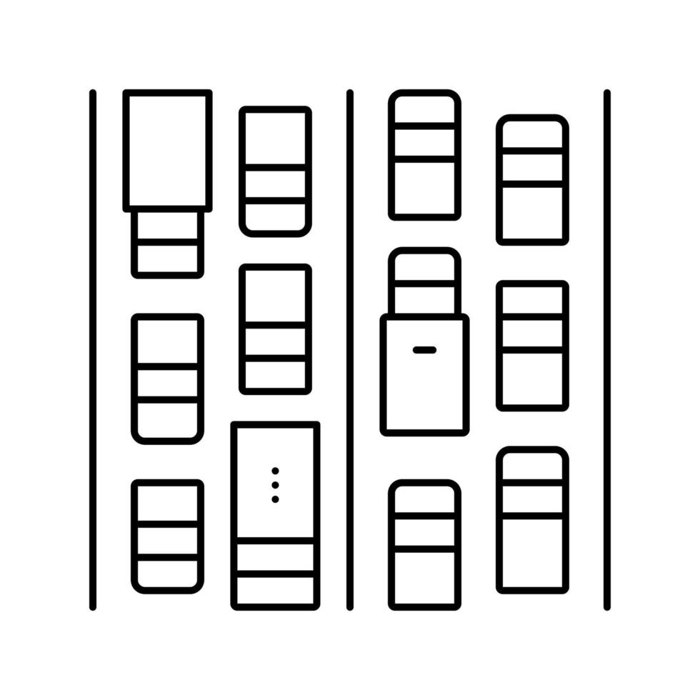 illustrazione vettoriale dell'icona della linea di ingorgo stradale