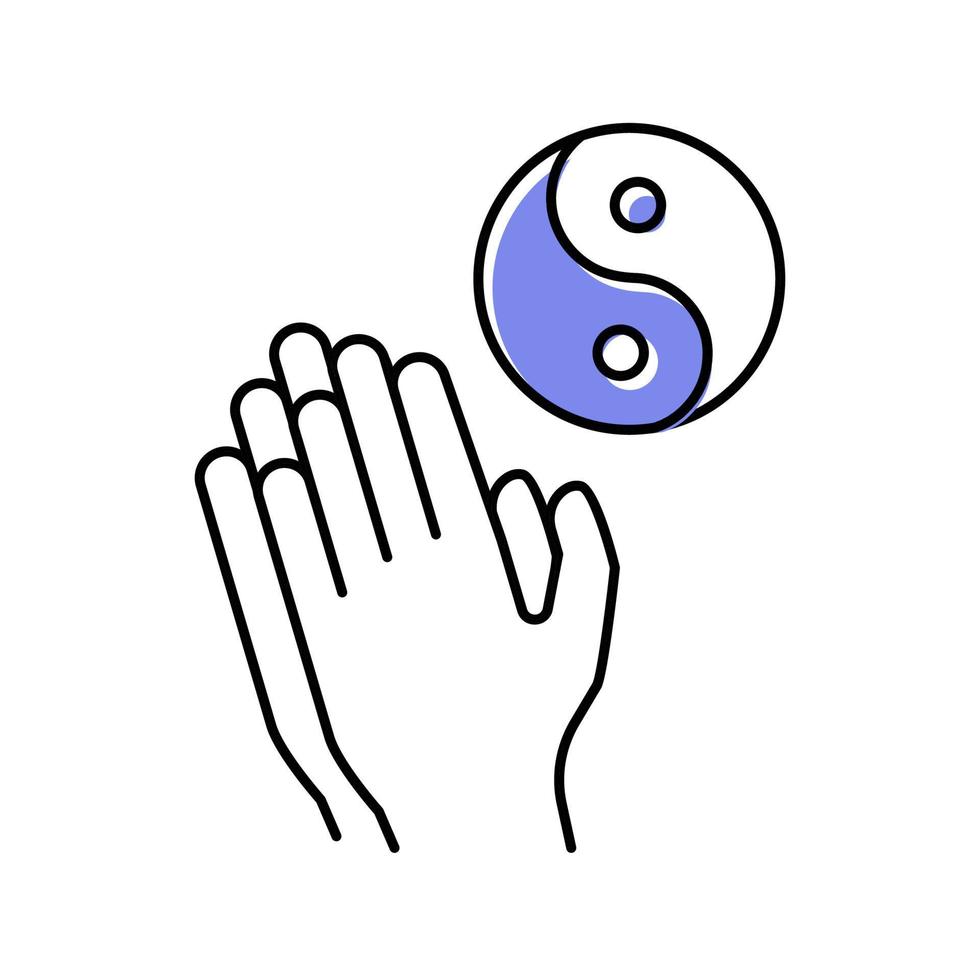 illustrazione vettoriale dell'icona del colore della pratica yoga