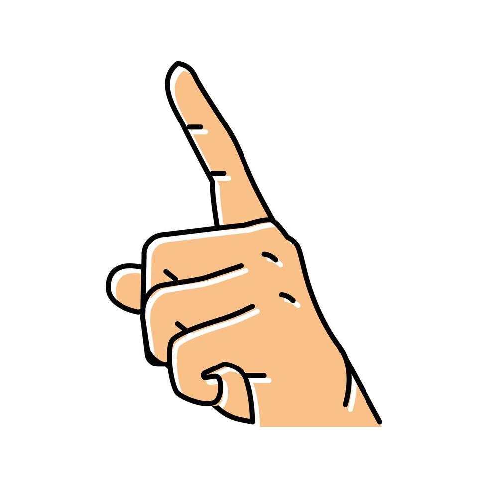 illustrazione vettoriale dell'icona del colore del gesto della mano di attenzione