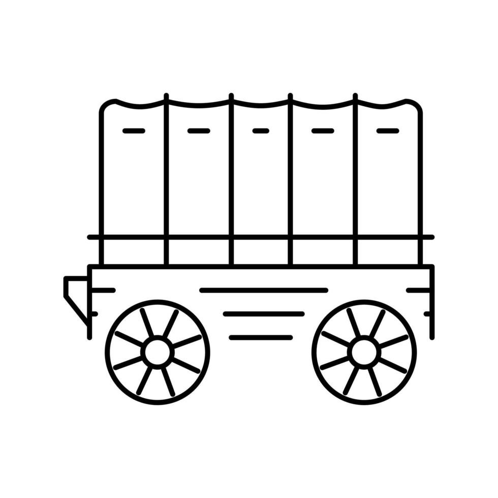 illustrazione vettoriale dell'icona della linea del rimorchio del carro