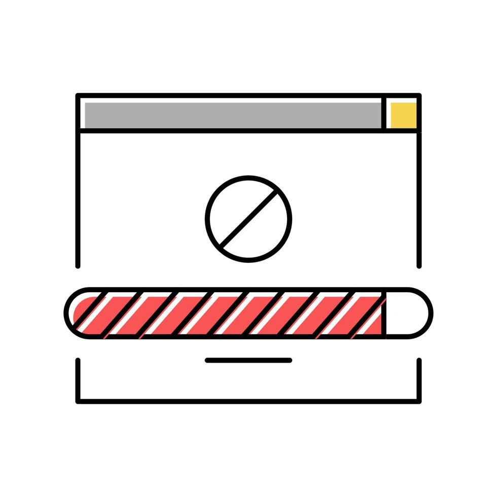 illustrazione vettoriale dell'icona del colore del download disconnesso