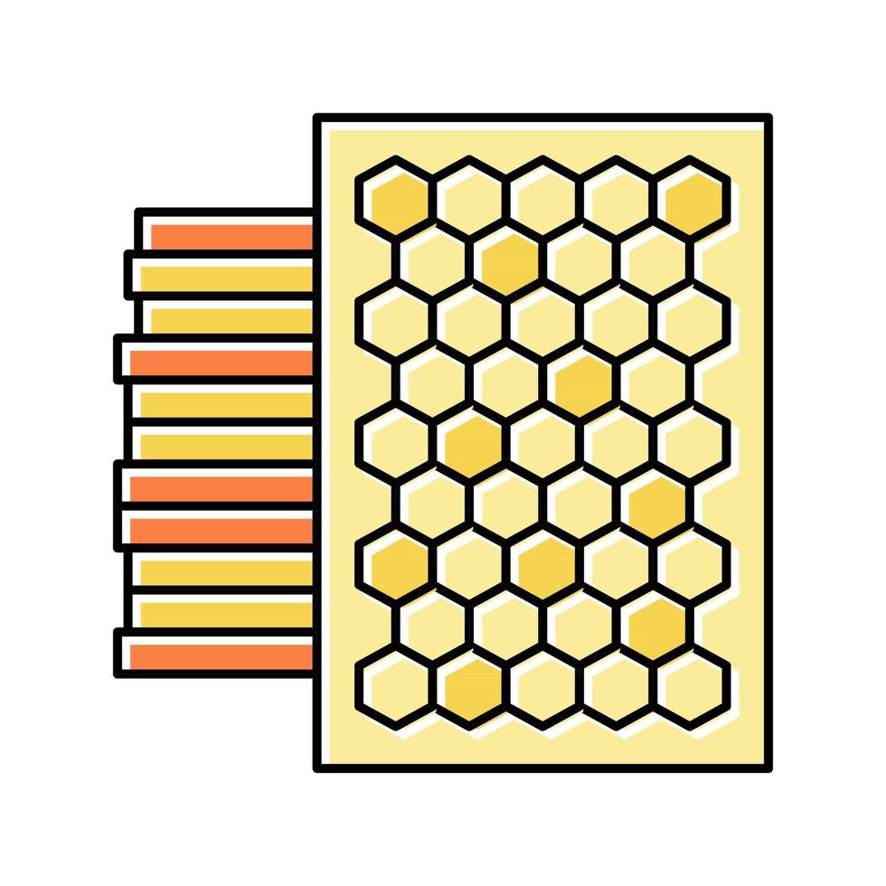 illustrazione vettoriale dell'icona del colore dell'apicoltura della fondazione in cera pura