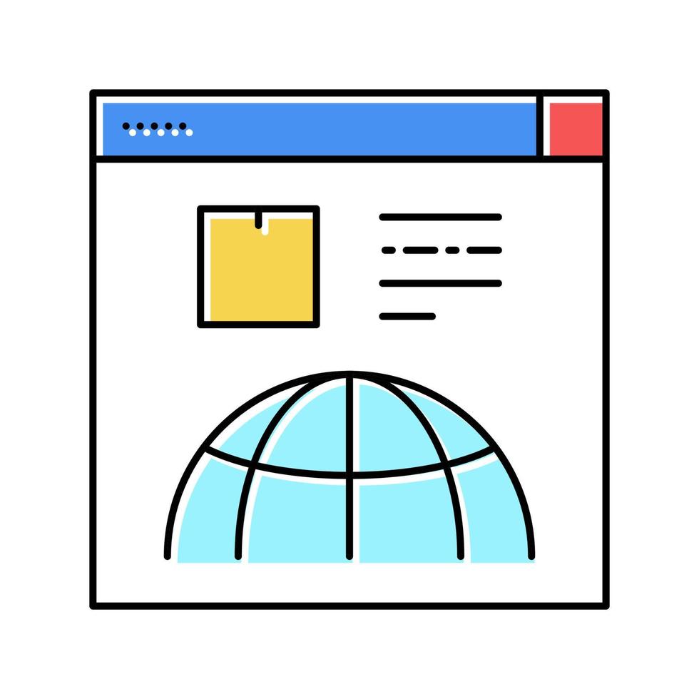 illustrazione vettoriale dell'icona del colore del sito Web del servizio di consegna