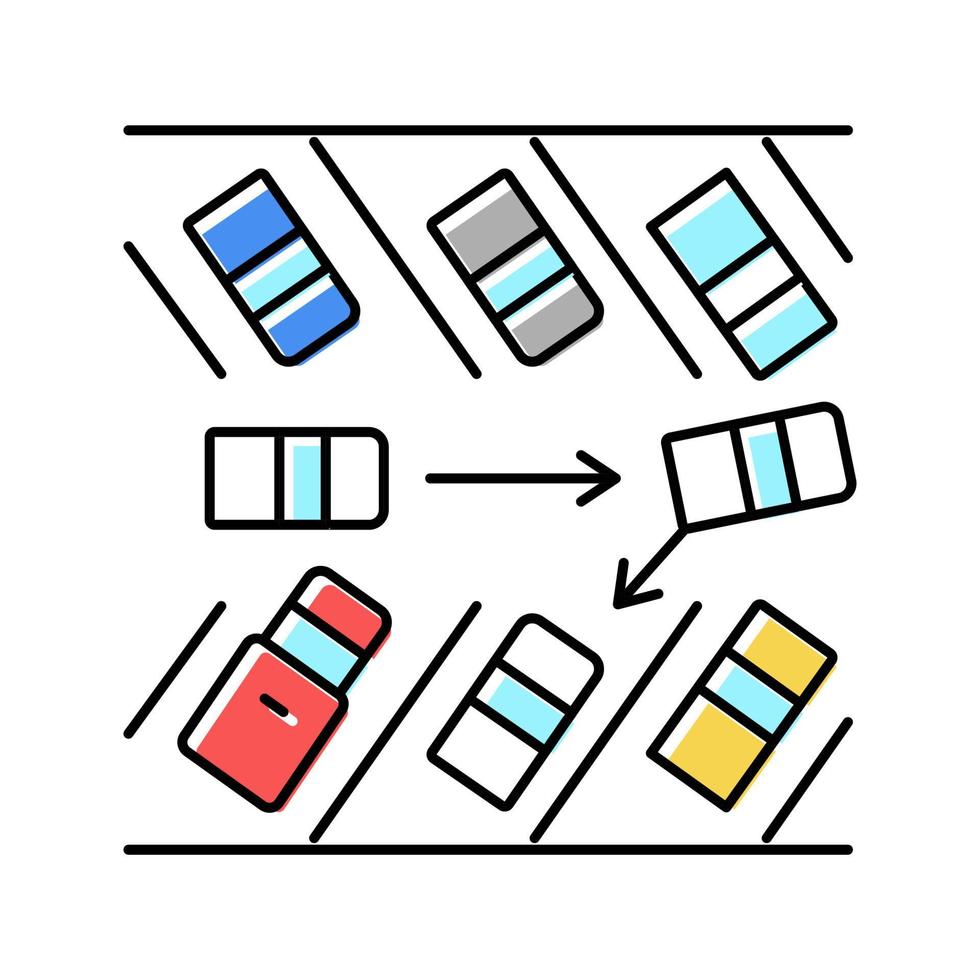 illustrazione vettoriale dell'icona del colore del parcheggio diagonale