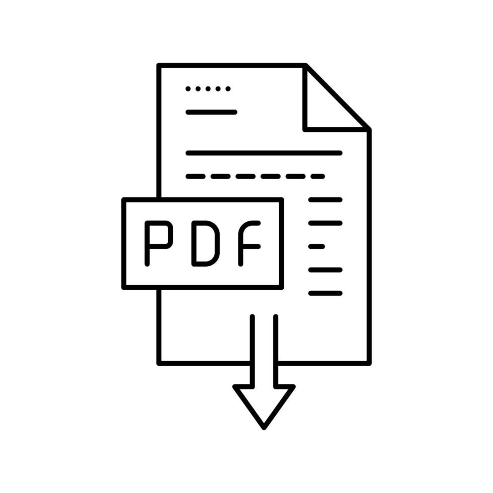 scarica l'illustrazione di vettore dell'icona della linea del file pdf