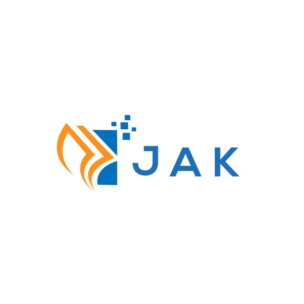 jak creativo iniziali crescita grafico lettera logo concetto. jak attività commerciale finanza logo design.jak credito riparazione contabilità logo design su bianca sfondo. jak creativo iniziali crescita grafico lettera vettore