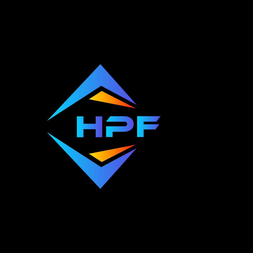 hpf astratto tecnologia logo design su nero sfondo. hpf creativo iniziali lettera logo concetto. vettore
