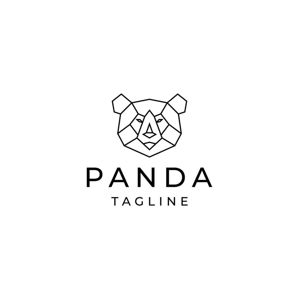 astratto panda testa logo icona design modello vettore