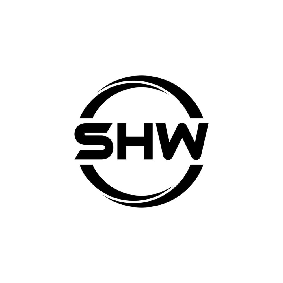 shw lettera logo design nel illustrazione. vettore logo, calligrafia disegni per logo, manifesto, invito, eccetera.