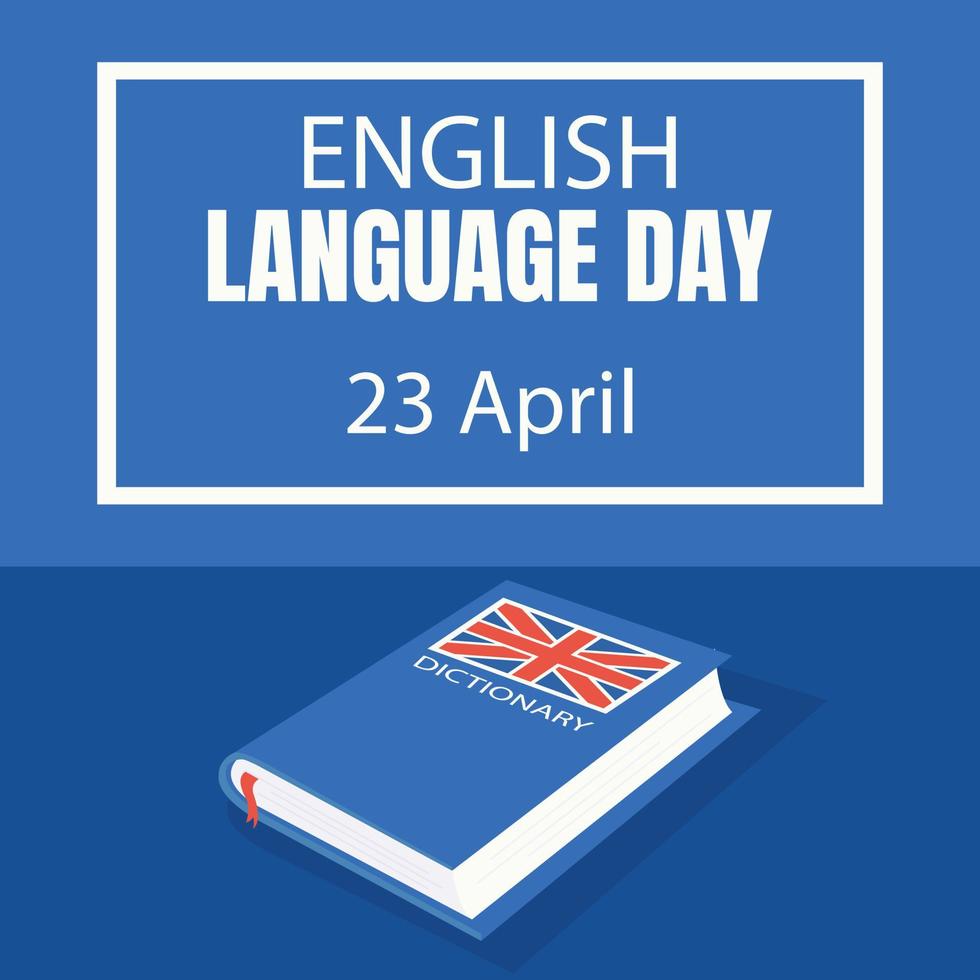 illustrazione vettore grafico di inglese dizionario libro su il tavolo, Perfetto per internazionale giorno, inglese linguaggio giorno, celebrare, saluto carta, eccetera.