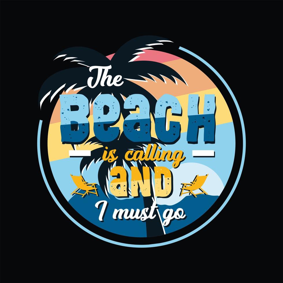 design t-shirt da spiaggia vettore