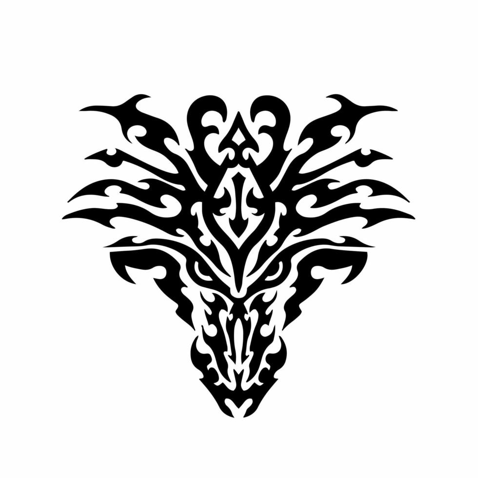tribale Drago testa logo. tatuaggio design. animale stampino vettore illustrazione