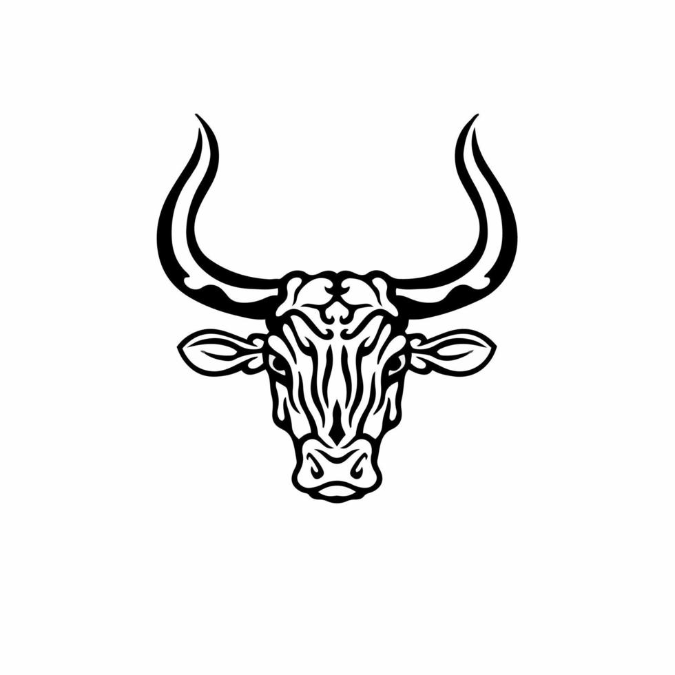 tribale Toro testa logo. tatuaggio design. animale stampino vettore illustrazione