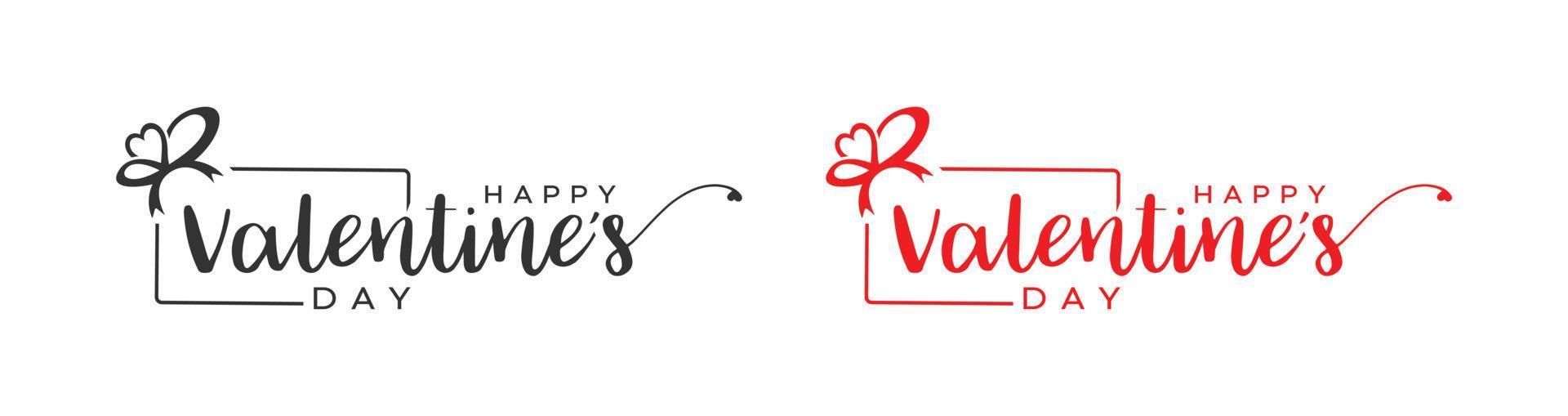 amore contento san valentino giorno logo, contento san valentino con regalo scatola, San Valentino regalo vettore logo design.