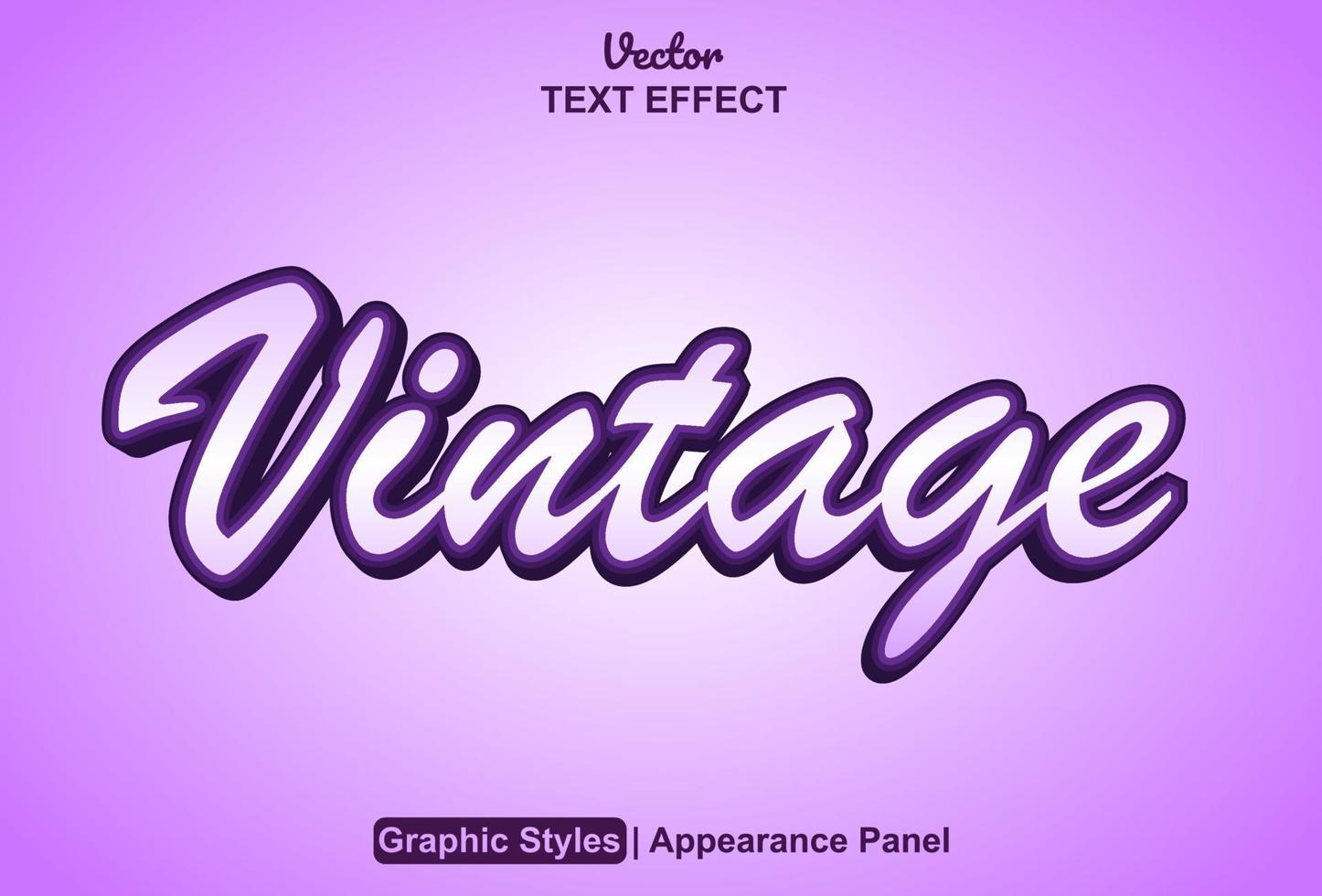Vintage ▾ testo effetto con grafico stile e modificabile. vettore