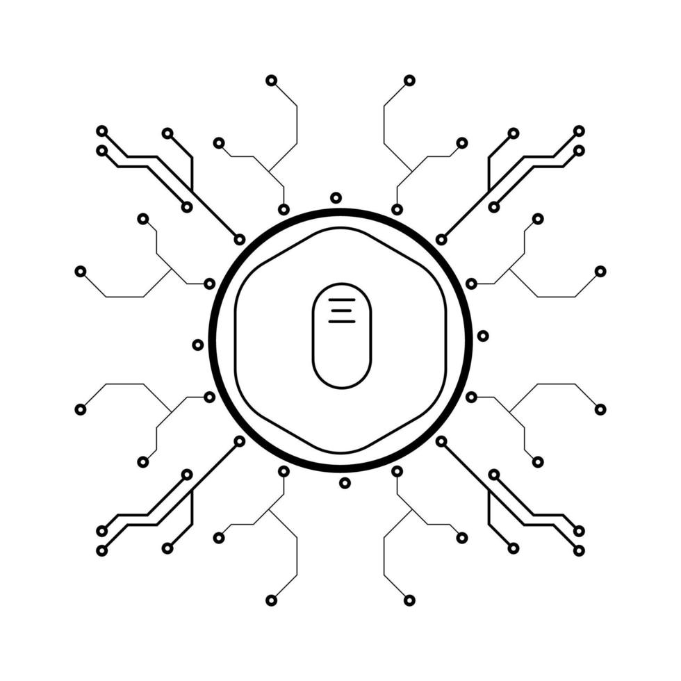 vettore illustrazione di lineare microcircuito