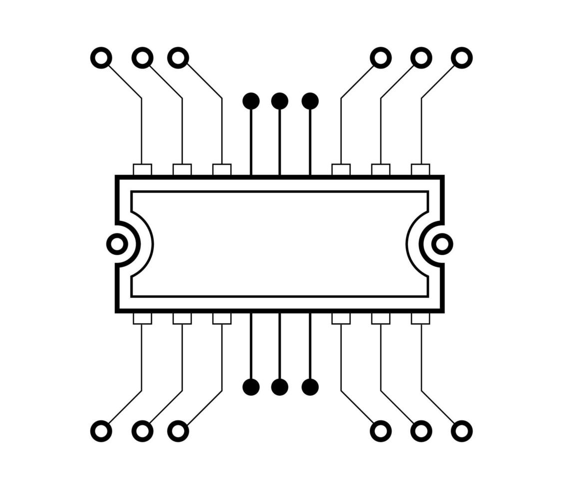 vettore illustrazione di lineare microcircuito