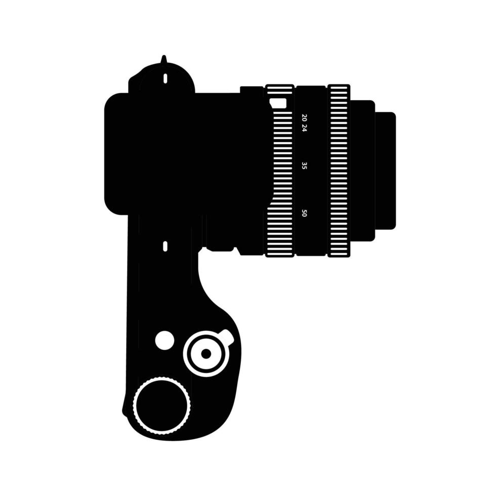 telecamera superiore Visualizza silhouette. nero e bianca icona design elemento su isolato bianca sfondo vettore