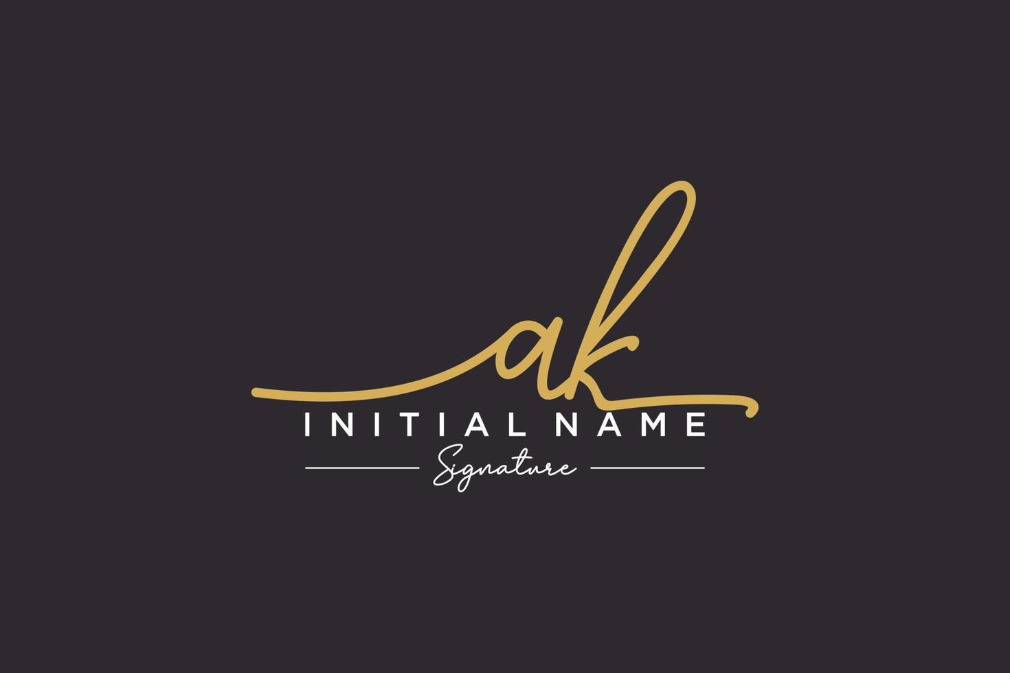 iniziale ak firma logo modello vettore. mano disegnato calligrafia lettering vettore illustrazione.