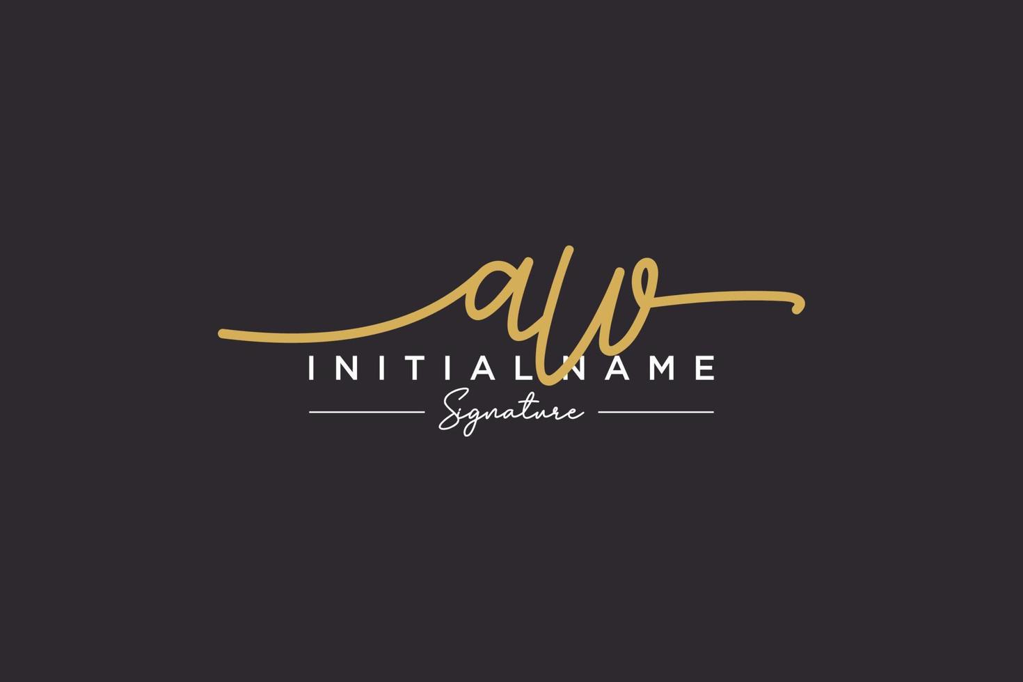 iniziale aw firma logo modello vettore. mano disegnato calligrafia lettering vettore illustrazione.