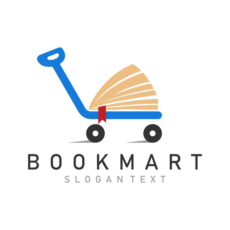 libro mercato logo design vettore