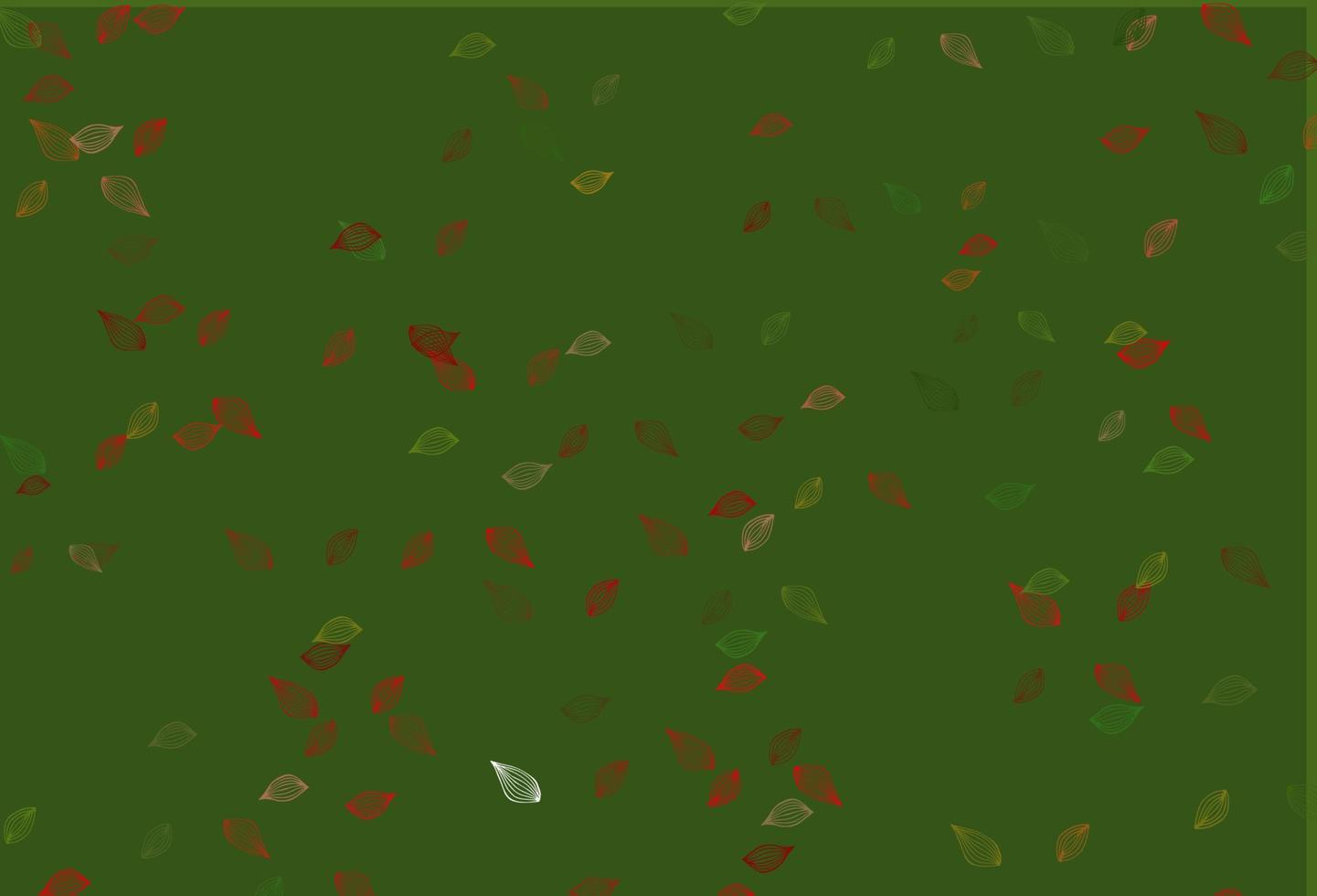 layout di doodle di vettore verde chiaro, rosso.
