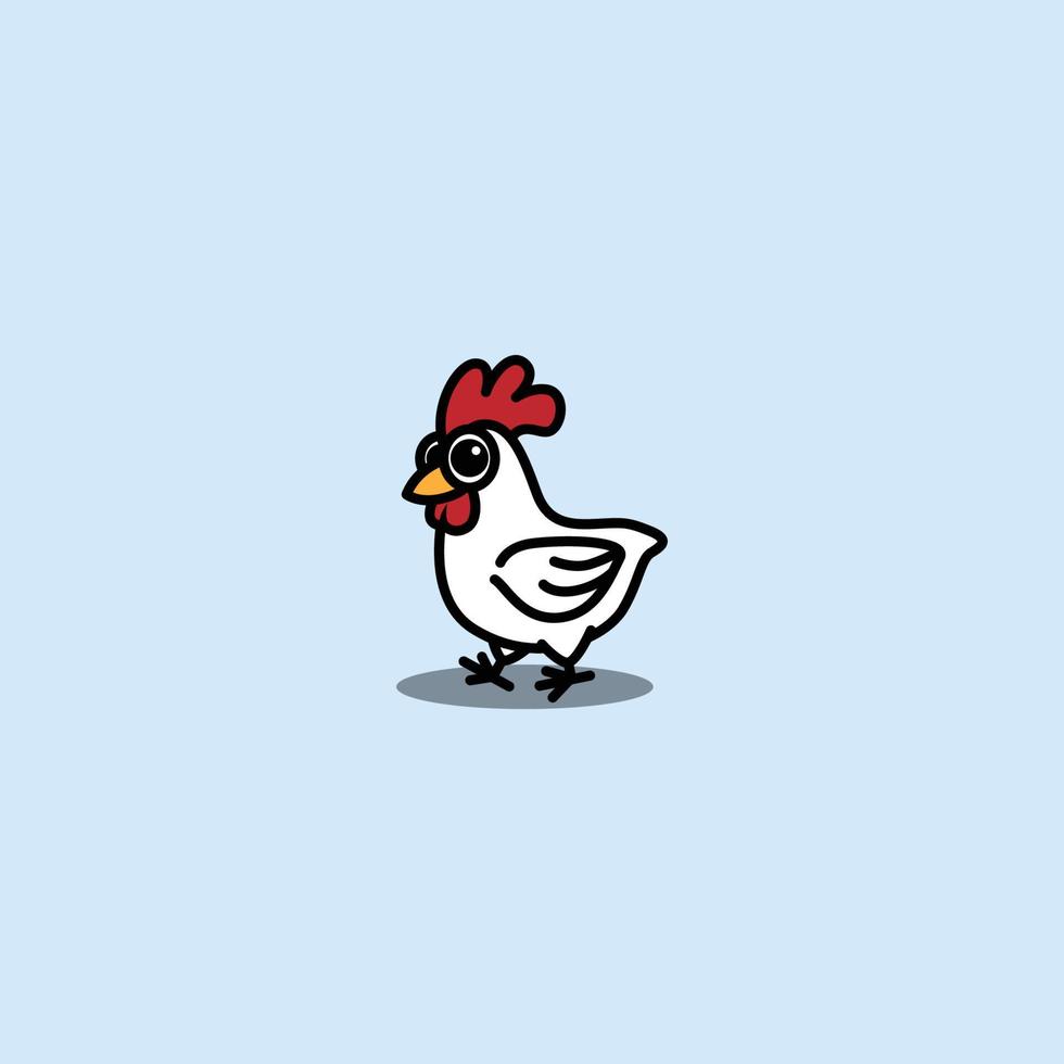 carino pollo cartone animato, vettore illustrazione