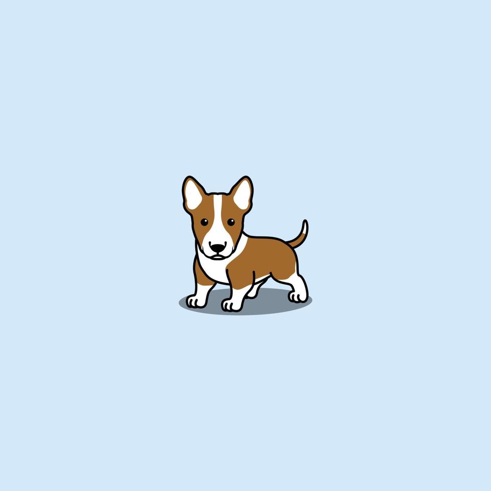 carino Toro terrier cane rosso e bianca colore cartone animato, vettore illustrazione
