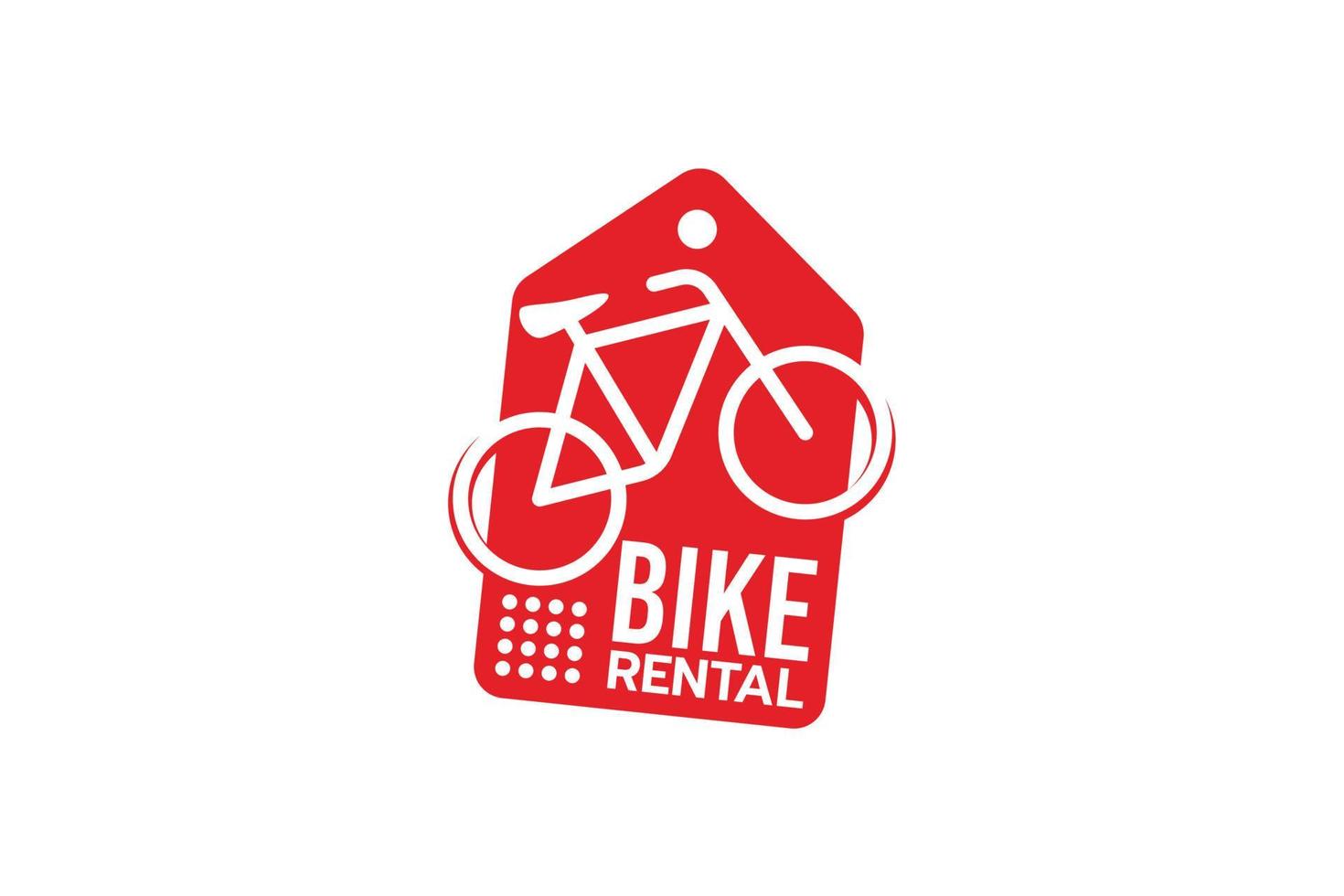 bicicletta noleggio logo con un' bicicletta e etichetta combinazione per qualunque attività commerciale. vettore