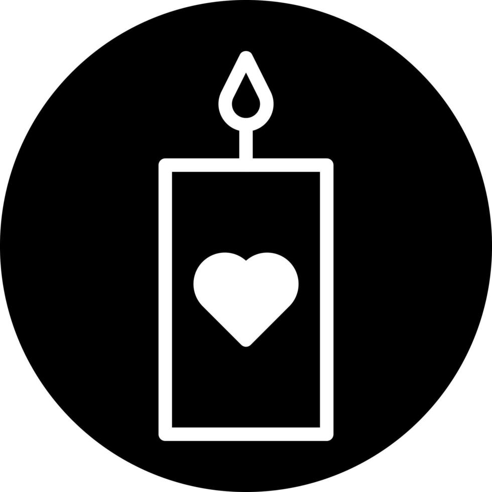 candela icona pieno nero bianca stile San Valentino illustrazione vettore elemento e simbolo Perfetto.