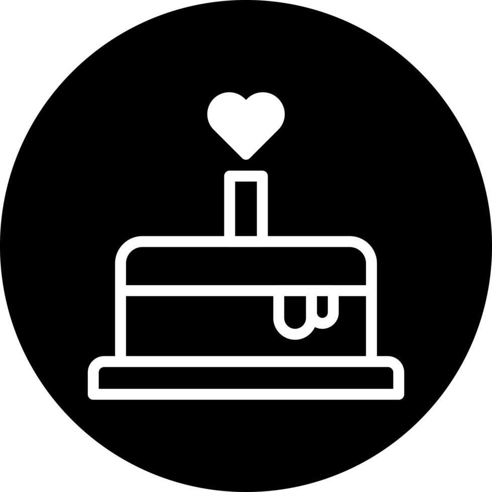 torta icona pieno nero bianca stile San Valentino illustrazione vettore elemento e simbolo Perfetto.