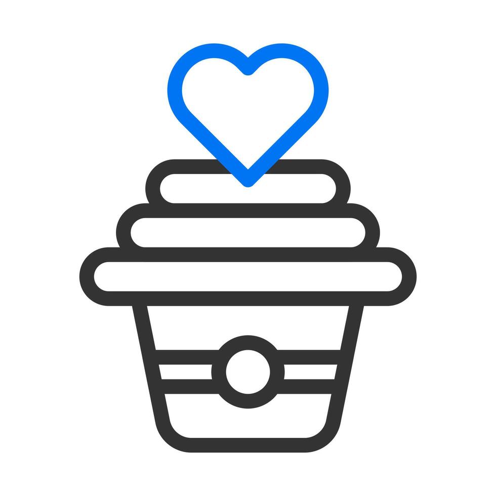 torta icona blu grigio stile San Valentino illustrazione vettore elemento e simbolo Perfetto.