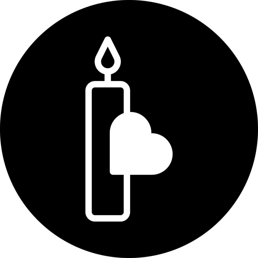 candela icona pieno nero bianca stile San Valentino illustrazione vettore elemento e simbolo Perfetto.