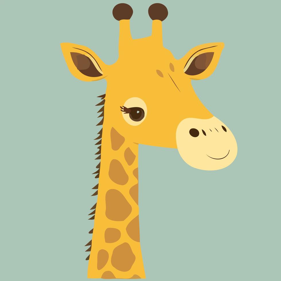 carino giraffa mammifero animale testa vettore