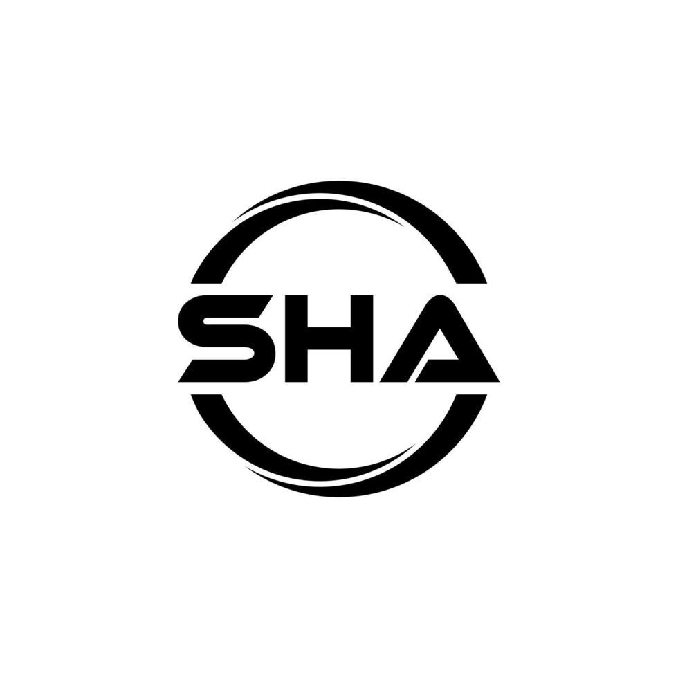 sha lettera logo design nel illustrazione. vettore logo, calligrafia disegni per logo, manifesto, invito, eccetera.