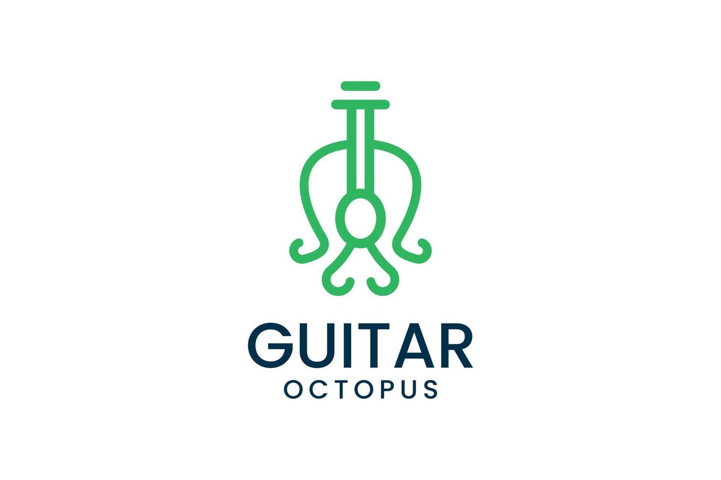 creativo polpo chitarra logo ispirazione vettore