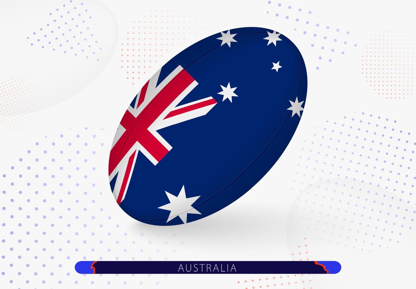 Rugby palla con il bandiera di Australia su esso. attrezzatura per Rugby squadra di Australia. vettore