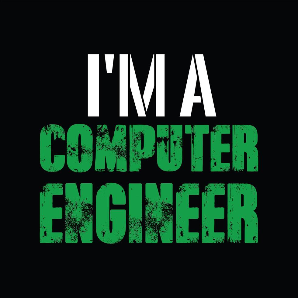 computer ingegnere maglietta design vettore