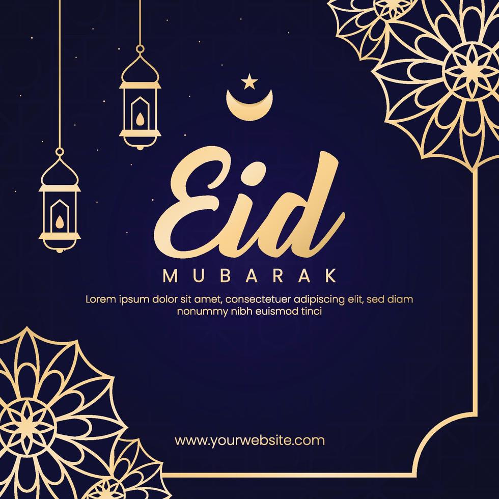 eid al Fitr mubarak sociale media modello illustrazione vettore