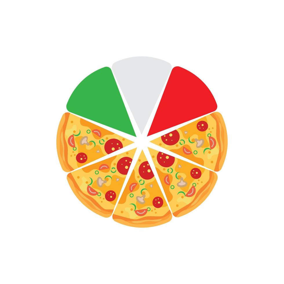 Pizza icona logo illustrazione vettore