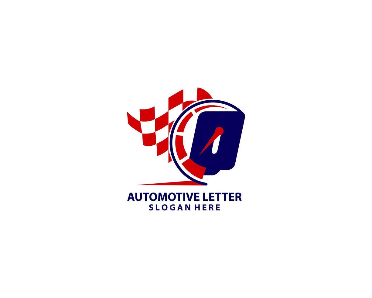 lettera q tachimetro logo design vettore icona grafico emblema illustratore